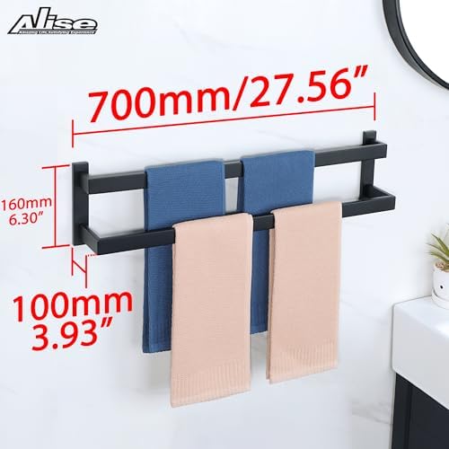 Alise Bath Double Towel Bar Matte Black 28 Inch