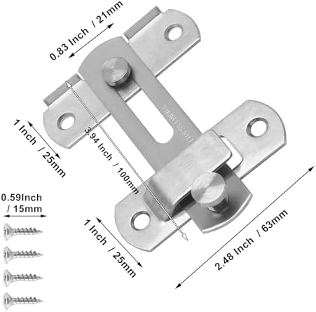 Seimneire Sliding Barn Door Lock with 180 Degree Rotation