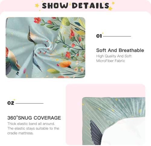 Jihqo Hummingbirds Wildflowers Crib Sheets Pack N Play
