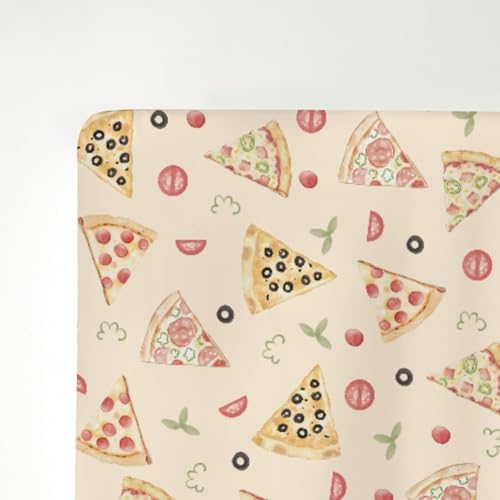 Watercolor Pizza Baby Crib Sheets 52x28 Inch