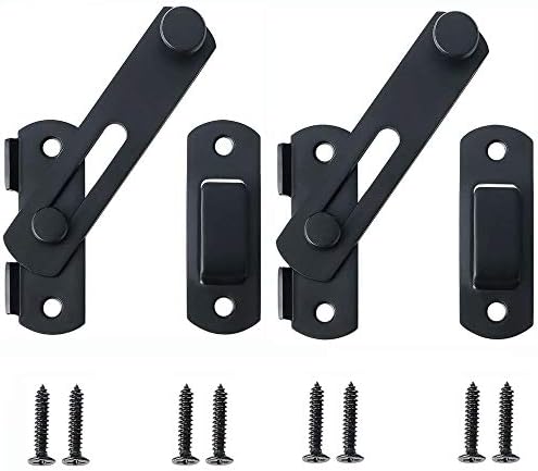 Fantasyon 2 Pack Stainless Steel Gate Latches Black