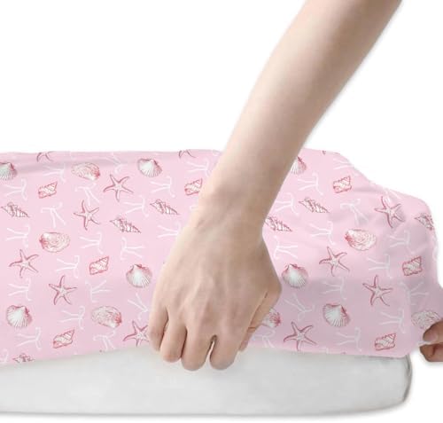 Pink Summer Conches Bows Sea Baby Crib Sheets 2 Pack