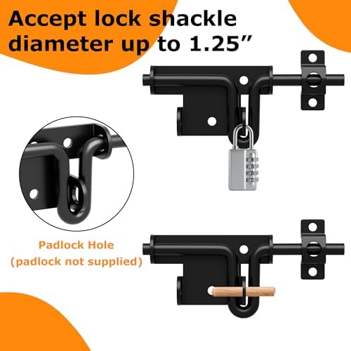 64 Inch Heavy Duty Slide Bolt Latch 2 Pack
