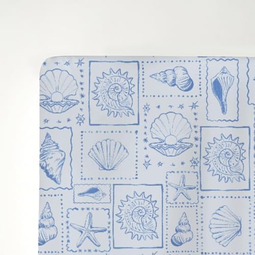 Blue Seashells Crib Sheets 52x28 Universal Fit