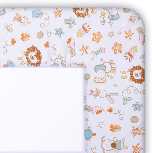 NEKSUN Mini Crib Sheet with Animals Print
