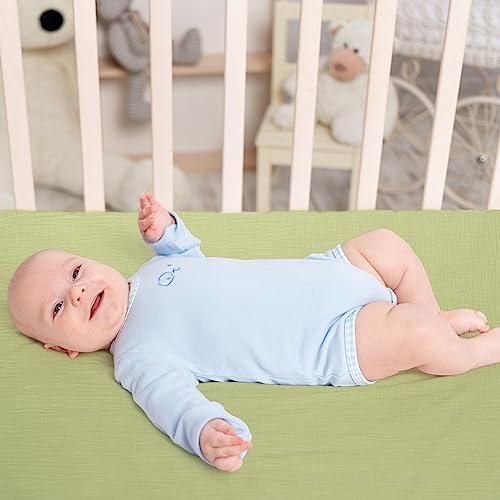 Ultra Soft Muslin Crib Sheet 52x28 Green Organic Cotton