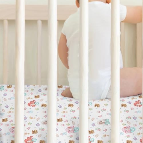 Navy Mermaids Baby Crib Sheets 52x28 Fitted 2 Pack