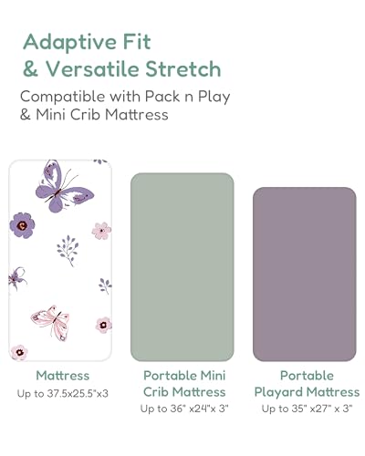 TOTCHILL Pack and Play Sheets 2 Pack