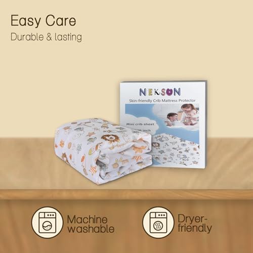 NEKSUN Mini Crib Sheet with Animals Print