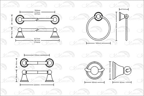 XINWEI 5-Piece Bathroom Hardware Towel Bar Set