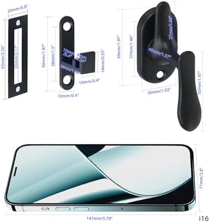 Alise Flip Latch Lock Matte Black Gate Hardware