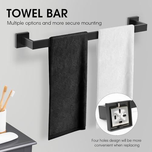 BOZWELL 5-Piece Matte Black Bathroom Hardware Set
