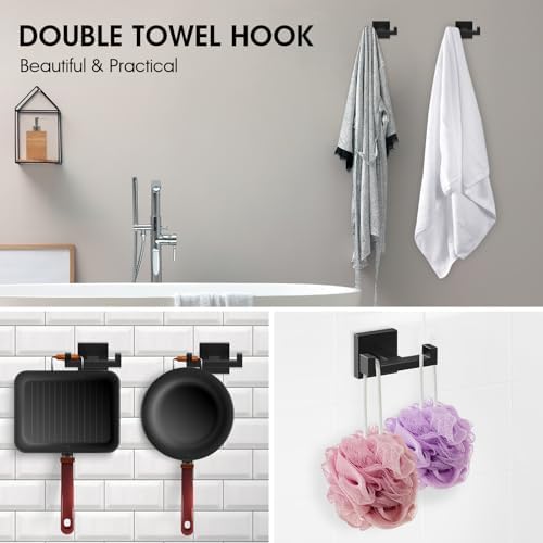 BOZWELL 5-Piece Matte Black Bathroom Hardware Set