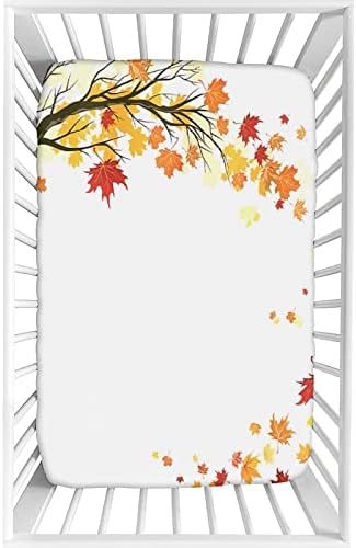 XISUNYA Autumn Maple Leaves Crib Sheet Set
