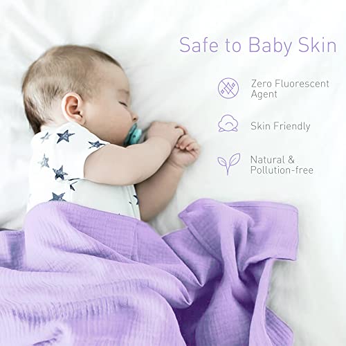 Knirose Newborn Swaddle Blanket 47x47 Inches Light Purple