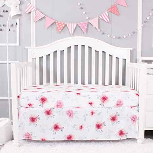 Belsden Pack of 3 Floral Crib Sheets for Baby Girl