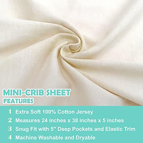 TL Care Natural Cotton Fitted Mini Crib Sheet 38x24