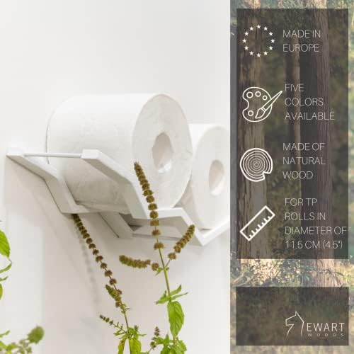 EWART WOODS Wooden Toilet Paper Holder with Zigzag Design