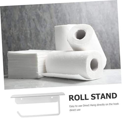 HOMSFOU Silver Metal Toilet Paper Holder Wall Organizer
