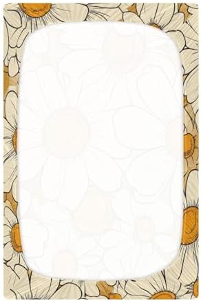 Gbjiemia Groovy Flower Crib Sheets 39x27x5in