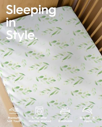 TOTBASIC Crib Sheets 2 Pack Ultra Soft Breathable
