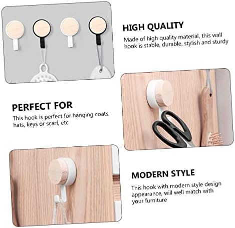 10pcs Wooden Bathroom Towel Hooks Wall Organizer