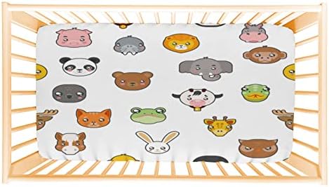 ANGELJUAN Cute Animals Crib Sheet for Boys Girls