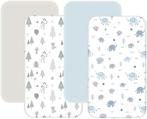 NacoMoco 4 Pack Mini Crib Sheets for Boys