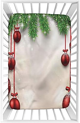 XISUNYA Red Balls Ribbons Print Crib Sheet Set 1