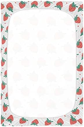 SDMKA Hearts and Strawberry Crib Sheets for Boys Girls 1