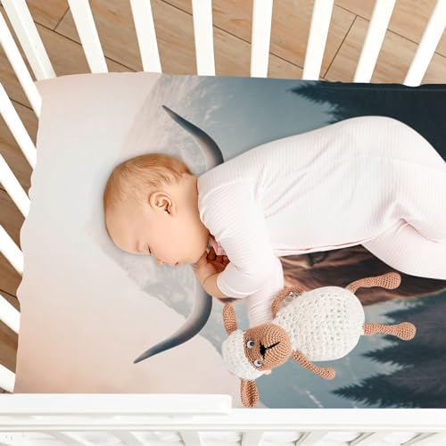 Jihqo Highland Cow Crib Sheets Pack N Play Set 1
