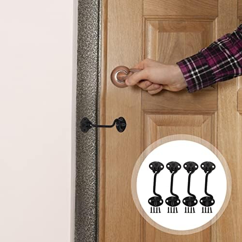4 Sets Stainless Steel Gate Latch Safety Stopper with Mounting Screws
