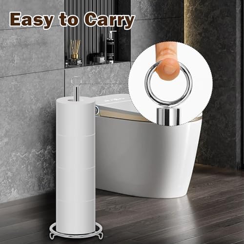 Siyzda Chrome Metal Toilet Paper Holder Stand 1