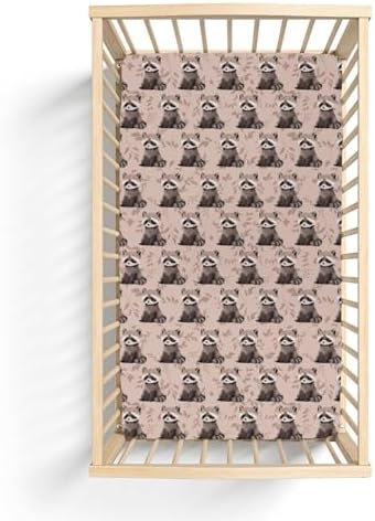 Vintage Raccoon Boho Crib Sheets 52x28 Inch