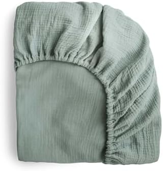 Mushie Extra Soft Muslin Mini Crib Sheet - Roman Green