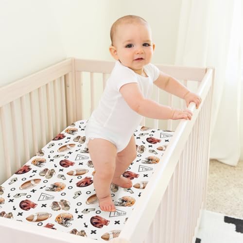 KASTLEE Watercolor American Football Crib Sheets 52x28