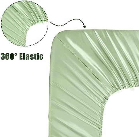 Ersmak 2 Pack Satin Crib Sheets - Soft Breathable