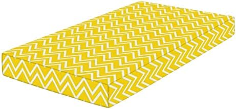 XISUNYA Yellow Zig Zag Crib Sheet Set