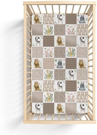 Boho Safari Animals Crib Sheets for Boy Girl 52x28inch