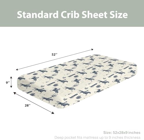 Vintage Western Cowboys Crib Sheets 52x28