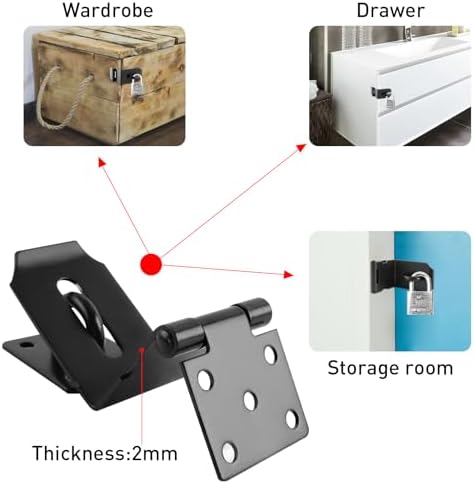 4 Inch Stainless Steel Door Latch Padlock Hasp Set with Keys