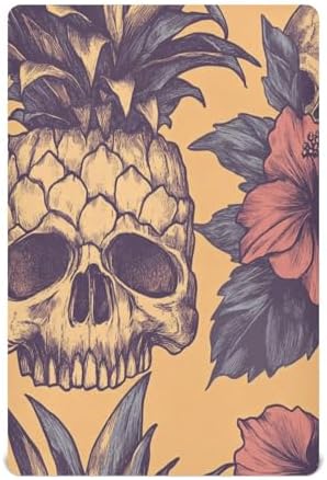 Gbjiemia Pineapple Skull Crib Sheets for Neutral Bassinet Play Sheets