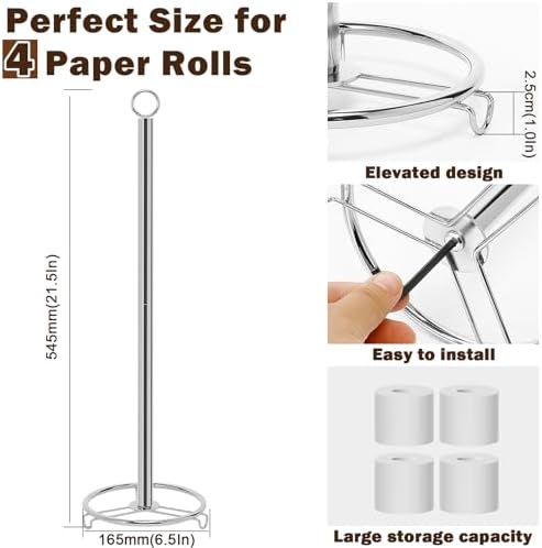 Siyzda Chrome Metal Toilet Paper Holder Stand 1