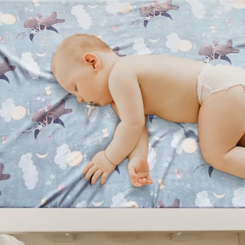 Dormlony Stretchy Fitted Crib Sheets 4 Pack Animals