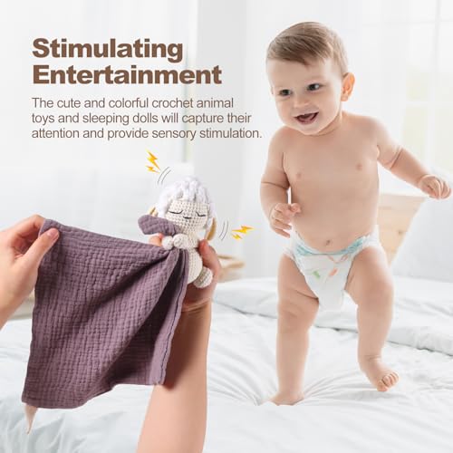 BBYP Lamb Animal Security Blanket Baby Rattle