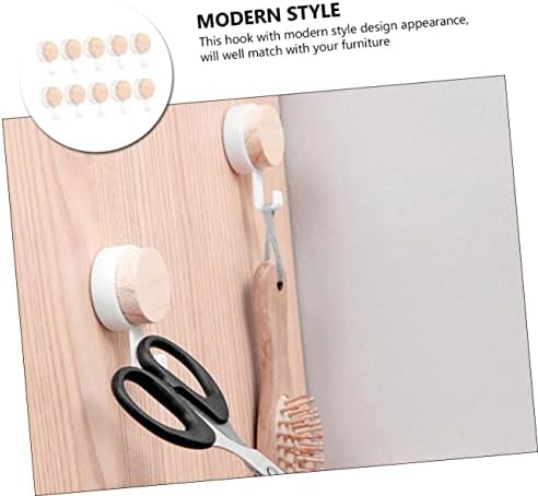 10pcs Wooden Bathroom Towel Hooks Wall Organizer