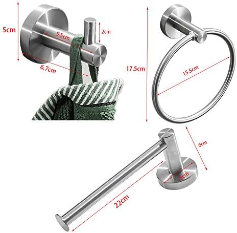 Tesmula GT2-ZJ Rustproof 304 Stainless Steel Brushed Silver Bathroom Accessories Set