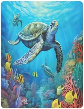 Jihqo Underwater Sea Turtle Crib Sheets for Baby 52x28 Inch