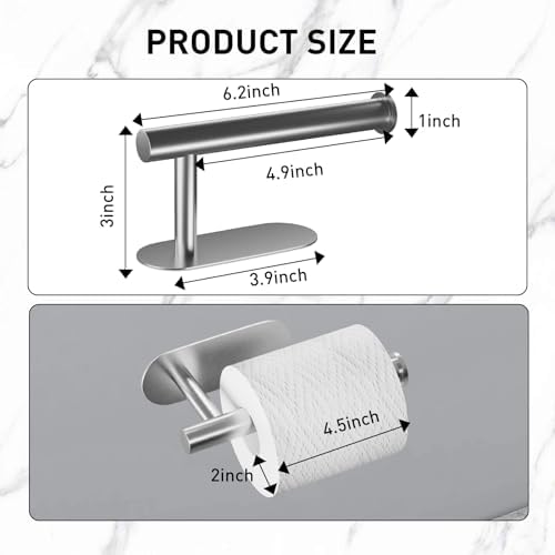 CasaCulina Toilet Paper Holder 2Pack Brushed Nickel 1