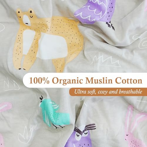 Moonybaby Organic Crib Sheet with Animal Print
